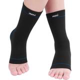Protle Soft Ankle Brace Compression Support Sleeve (Pair) for Injury Recovery Pain Relief Joint Pain Achilles Tendon Plantar Fasciitis Foot Socks Reduce Swelling Arch Support (Blue Small)â€¦
