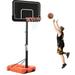 DreamBuck Portable Basketball Hoop & Goal with Vertical Jump Measurement Outdoor Basketball System with 6.6-10ft Height Adjustment Kids Basketball Hoop Basketball Equipment for Youth Adults Orange