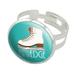 Ice Skates Figure Skating Living On The Edge Silver Plated Adjustable Novelty Ring