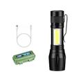 USB Rechargeable Flashlight Small Flashlights Powerful with COB Sidelight Super Bright LED Flashlights Waterproof Pocket Flashlight for Outdoor Camping