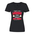 Inktastic That s My Awesome Granddaughter Out There with Baseballs Women s V-Neck T-Shirt