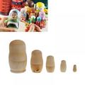 Handmade Blank Nesting Dolls Unpainted Wooden Russian Dolls for Crafts Kids Girls Boys Christmas Birthday Toy Gift