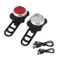 Sixth Sense USB Rechargeable Bike Light Set Super Bright Front White Headlight and Rear Red LED Bicycle Lights 500 Mah Lithium-Poly Battery 4 Light Mode Options 2 USB Cables and 2 Strap Included