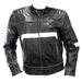 Shelter 507BK-40 40 in. Perrini Mens Classic Motorbike Riding Genuine Leather Jacket - Black & White