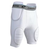 Champro Sports Formation 5-Pad Integrated Football Girdle Youth Medium White Grey Trim