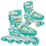Roller Derby Sprinter Girl s 2-in-1 Quad Roller and Inline Skates Combo Pineapple (Size 3-6)