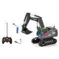 Boc Engineering Vehicle Toy Remote Control Hand Eye Coordination Rechargeable 1:20 Scale Tractor Backhoe Digger Toy with Light for Ki