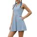 Women s Tennis Dresses with Built in Shorts Ladies Turn-Down Collar V Neck Polo Dress Workout Athletic Dress
