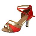 Jikolililili Girl Latin Dance Shoes Med-Heels Satin Shoes Party Tango Dance Shoes Women Shoes Christmas 2022 Deals Clearance