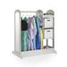 Guidecraft See and Store Dress Up Center - Grey: Kids Clothes and Closet Organizer Costume Wardrobe with Mirror and Storage Bins