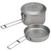 Camping Cookware Set Titanium Pot and Fry Pan Set with Lid and Foldable Handles