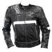 Shelter 507BK-48 48 in. Perrini Mens Classic Motorbike Riding Genuine Leather Jacket - Black & White