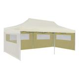 Anself Folding Party Tent with Sidewall Outdoor Gazebo Canopy Steel Frame Sun Shade Shelter Cream for Patio Wedding BBQ Camping Festival Events 9.8ft x 19.6ft x 10.3ft (L x W x H)