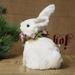 Fayueye Easter Straw Rabbit Handicraft Desktop Bunny Ornament with Wreath for Bedroom Sitting Room