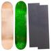 Cal 7 Blank Maple Skateboard Decks with Grip Tape| 8.5 Inch | Set of 2 (Natural Green 8.5 inch)