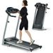 2.5HP Electric Treadmill Foldable Electric Running Walking Machine for Home Fitness Jogging Exercise Shock-Absorbent Running Deck Device Holder - Black