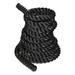 Zeny Heavy Duty Black 30 Ft Length X 2 Diam. Thick Poly Dacron Undulation Battling Workout Rope w/ Guard Sleeve for Strength Training Fitness Military Style Exercise