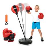 JoyStone Punching Bag with Boxing Gloves Boxing Bag for Kids Boxing Toy with Adjustable Stand for Boys and Girls Color Black and Red