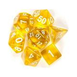 RONSHIN 7Pcs/Set Translucent Polyhedral Dice Set for Dungeons Dragons Pathfinder D&D RPG (D4 D6 D8 D10 D12 D20 D%)