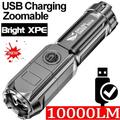 1/2/3/4Pcs Strong Light Portable FlashlightHigh-power USB Rechargeable Zoom Highlight Tactical Flashlight Outdoor Lighting LED Flash Light