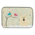 Christmas Presents between Friends Chow Chow White Dish Drying Mat