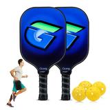 Grarg Graphite Pickleball Paddles Set USAPA Standard 2 Pickleball Rackets and 4 Indoor & Outdoor Pickleballs Balls with Pickleball Bag for Women Men and Beginners Rackets Indoor Outdoor Sports