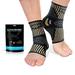 Copper Ankle Brace Support for Men & Women (Pair) Best Ankle Compression Sleeve Socks for Plantar Fasciitis Sprained Ankle Achilles Tendon Pain Relief Recovery Sports