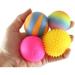 Set of 4 Different 1.75 Doh Filled Stress Balls - Rainbow Striped Spikey Solid - Glob Balls - Squishy Gooey Shape-able Squish Sensory Squeeze Balls Fidget Toy Super Soft OT (RANDOM COLORS)