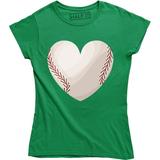 Baseball Heart Women s Sports Outdoor Spirit Wear Proud Mom T-Shirt