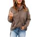 Women Cowl Neck Casual Tunic Sweatshirts Drawstring Long Sleeve Solid Color Comfy Lightweight Pullover Jumper Tops