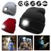 Visland Unisex LED Beanie Hat with Light Rechargeable LED Headlamp for Outdoor Activities Knit Lighted Headlight Cap Gifts for