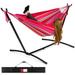 Best Choice Products 2-Person Brazilian-Style Cotton Double Hammock with Stand Set w/ Carrying Bag - Paradise