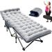 ABORON Folding Camping Cot with 2 Sided Mattress & Carry Bag Folding Sleeping Cot for Adults Folding Cots Bed 880LBS(Max Load)