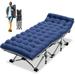 Slsy Folding Camping Cots for Adults 75 x28 Heavy Duty Sleeping Cots with Mattress & Carry Bag Portable Travel Camp Cots for Home Office Outdoor