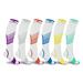 Compression Socks Knee High - Made for Running Athletics and Pregnancy - 6 Pair