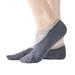 Besufy 1 Pair Women Yoga Socks Breathable Sweat-absorb Multi-functional Yoga Pilates Barre Sticky Grippers Socks for Women Dark Gray