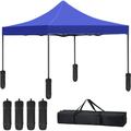 10 x 10ft Pop Up Canopy Tent Party Tent Patio Ez Up Canopy Sun Shade Wedding Instant Folding Protable Better Air Circulation Outdoor Gazebo with Removable Sunwall and Backpack Bag (Blue)