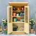 Cheers.US Miniature Cupboard Bookshelf Wood Cabinet 1:12 Scale Furniture Display Showcase Decoration Sideboard Miniature Corner Cabinet