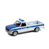 Boston Police Department 1995 Ford F-250 Pickup Truck White and Blue - Greenlight 42980C/48 - 1/64 scale Diecast Model Toy Car