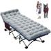 MOPHOTO Folding Camping Cots for Adults Folding Camping Cots Portable 75 x28 Heavy Duty Sleeping Cots W/Mattress & Carrying Bag