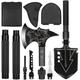 LIANTRAL Camping Shovel Axe Set- Folding Portable Multi Tool Survival Kits with Tactical Waist Pack Camping Axe Military Shovel Black