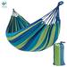 Deago Brazilian Double Hammock 2 Person Canvas Cotton Hammock Up to 551lbs Portable Hammock with Travel Bag for Camping Outdoor/Indoor Patio Backyard (Green)