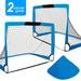 HITIK Portable Set of 2 Soccer Goals 4x3ft Folding Soccer for Backyard Training for Kids and Teens Blue