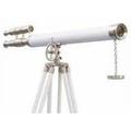 Nauticalmart Floor Standing Brushed Nickel With White Leather Griffith Astro Telescope 65