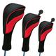 3Pcs Golf Club Head Covers Set Long Neck Driver 1/3/5 Fairway Woods Headcovers