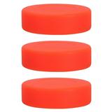 3Pcs Hockey Pucks Outdoor Hockey Puck Balls Replacement for Game (Orange)