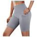 Puntoco Women Clearance Yoga Pants Asic Slip Bike Shorts Compression Workout Leggings Yoga Shorts Pants Gray