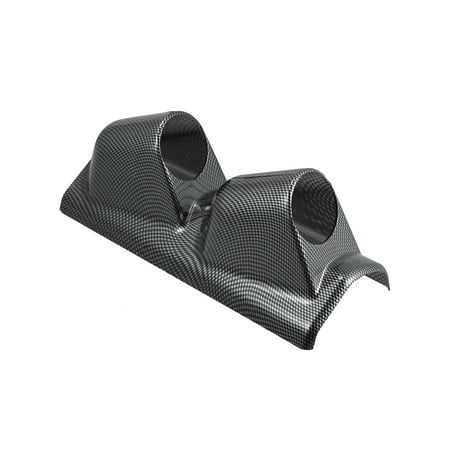 Unique Bargains Carbon Fiber Pattern Universal Gauge Mount Gauge Bracket Holder 52mm Dual Hole Gauge Holder Right