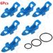 6Set Fishing Hook Keeper Lure Bait Holder with 3 Rubber Rings for Fishing Rod Fishing Gear Portable Accessories Fixed Bait BLUE