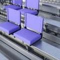 Flash Furniture Set of 2 Grandstand Comfort Seats by Flash - 500 lb. Rated Lightweight Stadium Chair with Handle & Ultra-Padded Seat Purple